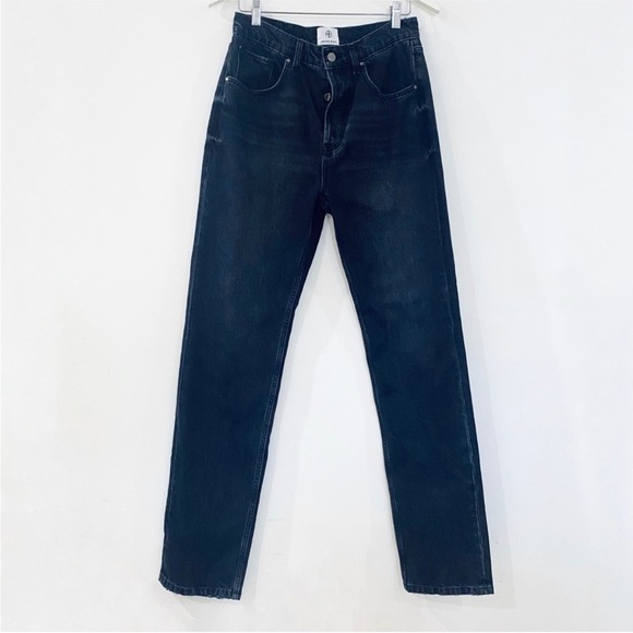 Anine Bing Denim - ANINE BING dark gray black straight leg denim jean EUC